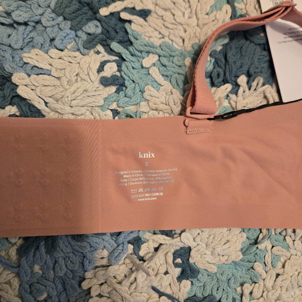 NWT Knix Size 5 Padded V Neck Wireless Bra Pink - Picture 3 of 3